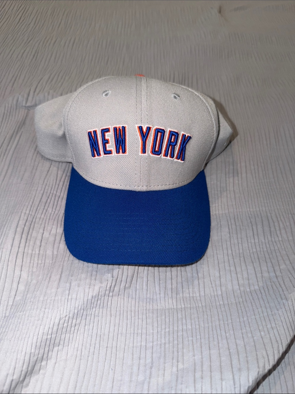 New Era Kids New York Cap - Light Gray & Royal Blue